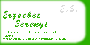 erzsebet serenyi business card